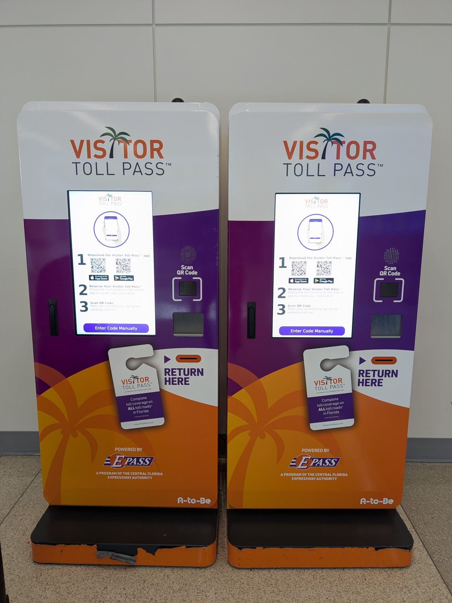 Orlando International Airport Visitor Toll Pass Machine